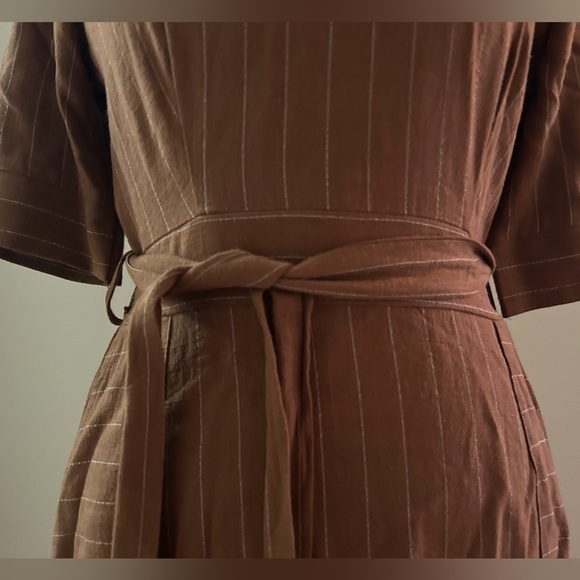 Cute Cocoa Brown w/ white stripe Dress - Picture 3 of 8